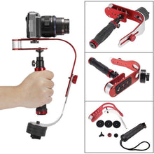 Cargar imagen en el visor de la galería, Mini handheld stabilizer Video Steadicam for Digital Camera HDSLR DSLR Camcorder DV Mobile Phone + Gloves free shipping
