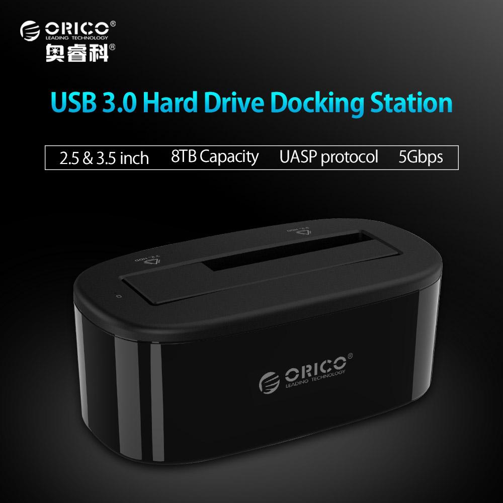 ORICO 6218US3 External HDD Docking Station 5Gbps USB 3.0 to SATA HDD Case Support UASP for 2.5/3.5 inch HDD/SSD 8TB