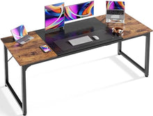 Cargar imagen en el visor de la galería, Huuger Computer Desk, 63 Inch Office Desk, Gaming Desk with Storage, Writing Desk Work Desk for Home Office, Study, Modern Simple Desk, Large Legroom, Metal Frame, Rustic Brown and Black
