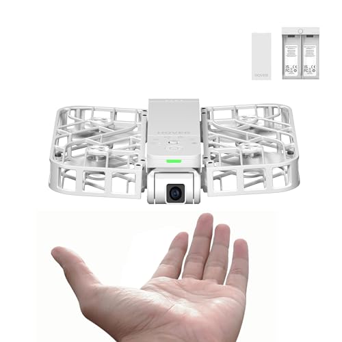 HOVERAir X1 Self-Flying Camera, Pocket-Sized Drone HDR Video Capture, Palm Takeoff, Intelligent Flight Paths, Follow-Me Mode, Foldable Action Camera with Hands-Free Control White (Combo)