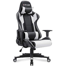 Load image into Gallery viewer, Homall Gaming Chair, Office Chair High Back Computer Chair Leather Desk Chair Racing Executive Ergonomic Adjustable Swivel Task Chair with Headrest and Lumbar Support (White)
