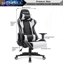 Load image into Gallery viewer, Homall Gaming Chair, Office Chair High Back Computer Chair Leather Desk Chair Racing Executive Ergonomic Adjustable Swivel Task Chair with Headrest and Lumbar Support (White)
