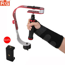 Cargar imagen en el visor de la galería, Mini handheld stabilizer Video Steadicam for Digital Camera HDSLR DSLR Camcorder DV Mobile Phone + Gloves free shipping
