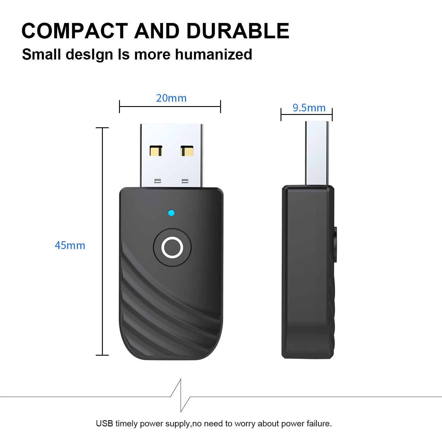 New 5.0 Bluetooth Audio Receiver Transmitter Three in One USB Adapter TV Computer Car SY319