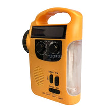 Load image into Gallery viewer, Outdoor Emergency Hand Crank Solar Dynamo AM/FM Radios Power Bank with LED Lamp
