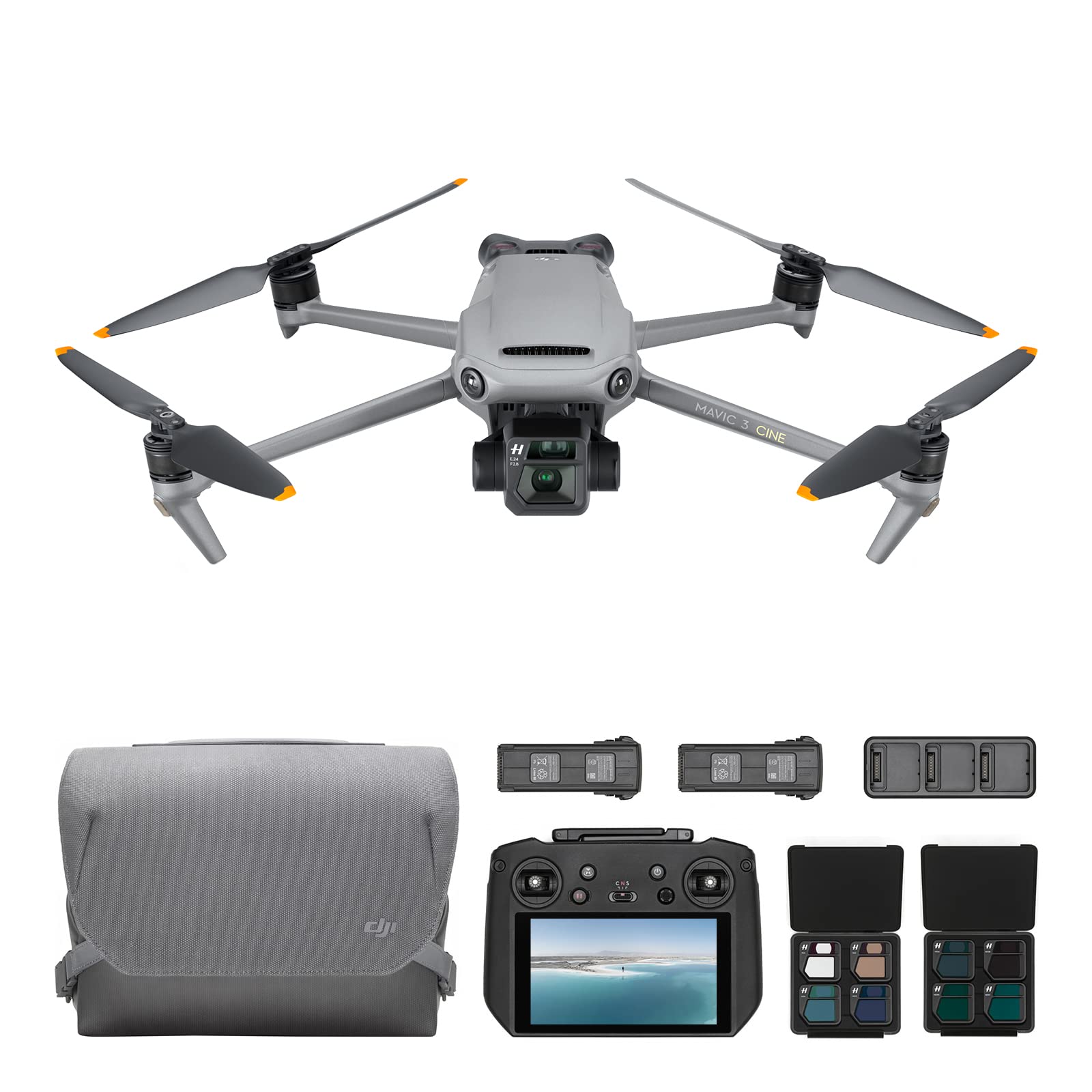 DJI Mavic 3 Cine Premium Combo, Drone with 4/3 CMOS Hasselblad Camera, 5.1K Video, Omnidirectional Obstacle Sensing, 46 Mins Flight, 15km Video Transmission, with DJI RC Pro, Two Extra Batteries