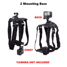 Load image into Gallery viewer, Dog Harness Mount for Gopro, Soft and Adjustable Dog Harness Vest with 2 Mouting Base Pet Chest and Back Fixation for Gopro Hero All Models, Suitable for Small Medium Large Dogs
