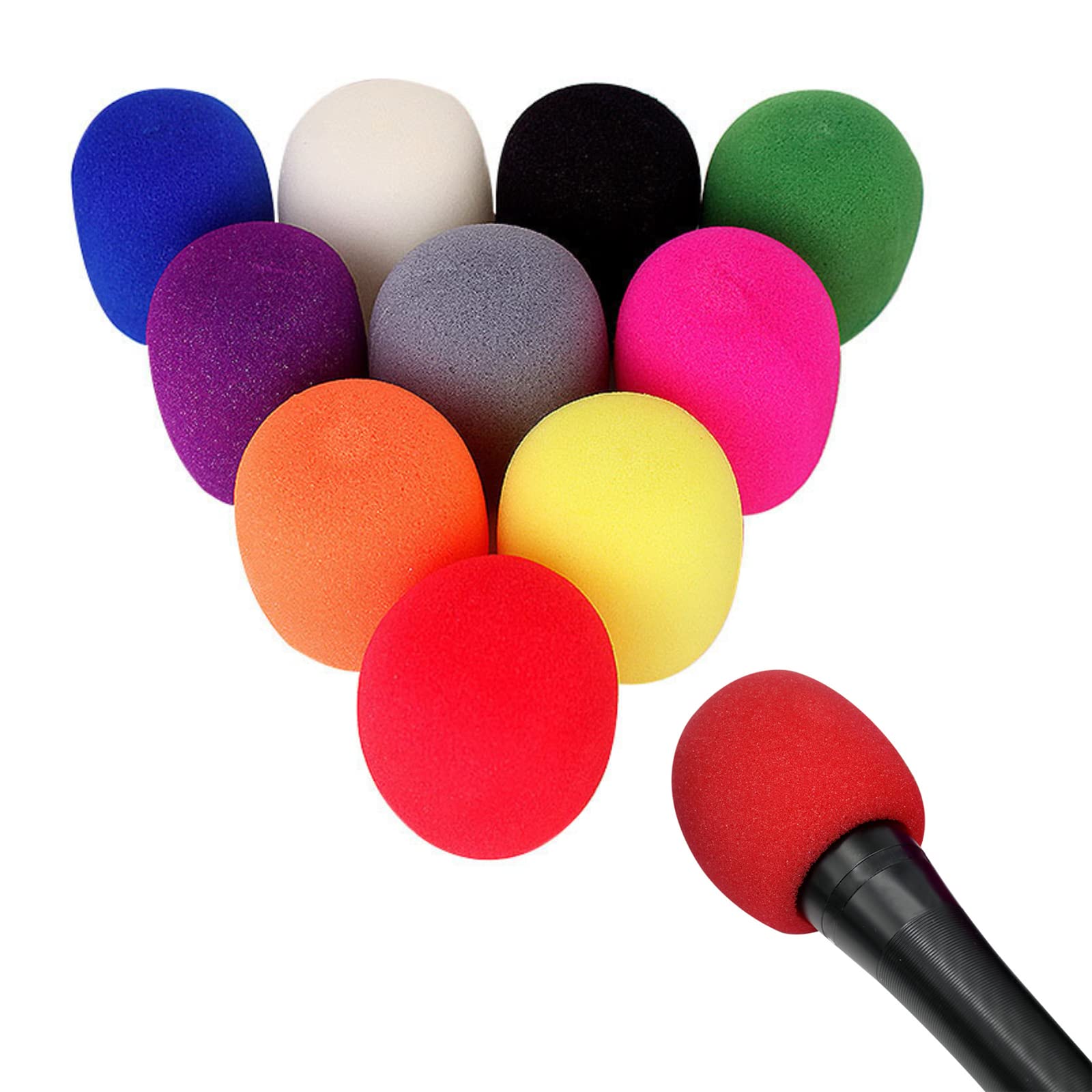 20PCS Thick Handheld Stage Microphone Windscreen Colorful Microphone Covers Reusable Foam Covers Micro Foam Filter for Most Microphone