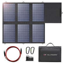 Load image into Gallery viewer, ALLPOWERS Foldable 60W Solar Panel Charger - Waterproof Portable Panel with 18V DC, 60W USB-C and USB-A Outputs for Laptops, Cell Phones, Solar Generators and 12V Batteries
