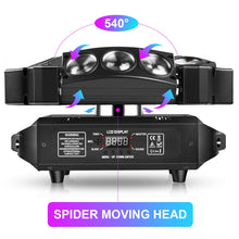 Load image into Gallery viewer, FODEXAZY Spider Moving Head DJ Lights 9 X 10W RGB LED DJ Lighting Stage Lighs DJ Moving Light for Parties Lights DMX Mode Sound Activated for Party Wedding Concert Disco DJ Concert Show
