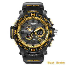 Load image into Gallery viewer, men sport watches SMAEL 1531 brand dual display watch men LED digital analog electronic quartz watches 30M waterproof male clock
