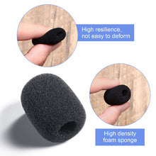Load image into Gallery viewer, 100 Pieces Mini Foam Microphone Windscreen Mic Covers Foam Protection for Small Lapel and Headset Microphones, Black
