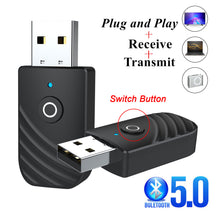 Cargar imagen en el visor de la galería, New 5.0 Bluetooth Audio Receiver Transmitter Three in One USB Adapter TV Computer Car SY319
