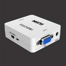 Cargar imagen en el visor de la galería, VGA to HDMI Adapter Mini Converter with Audio VGA HDMI 1080p for Projector PC HDTV Monitor TV-box
